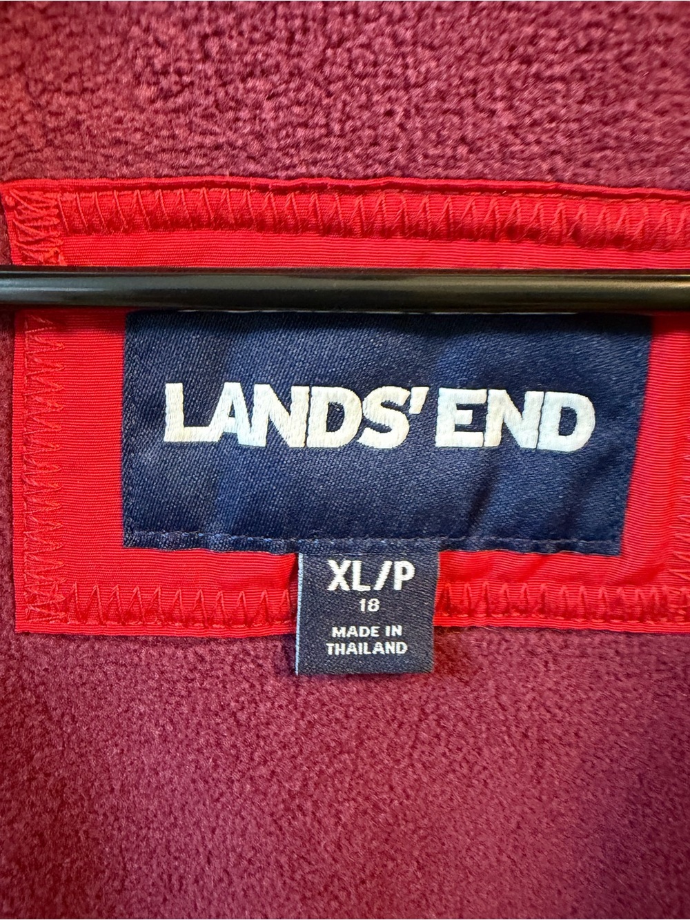 Lands' End Squall Winter weight Red Waterproof Jacket with removable Hood - Picture 3 of 9